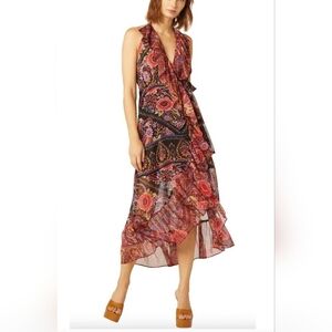 Misa Los Angeles Paisley  Melany Wrap Dress